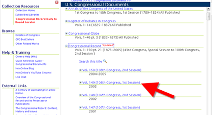 Congressional Record on HeinOnline