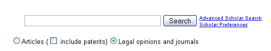 Google Scholar's Quick Search Box