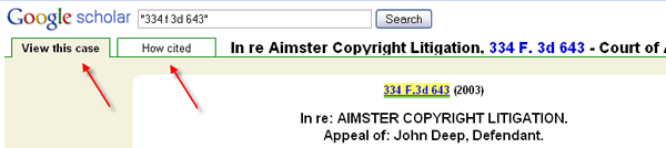 Tabs on a Google Scholar Case