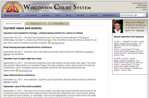 WICOURTS.GOV home page