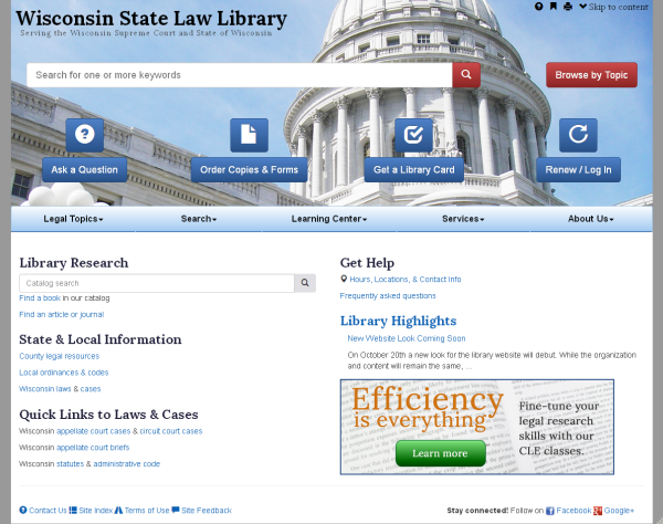 screenshot of new home page