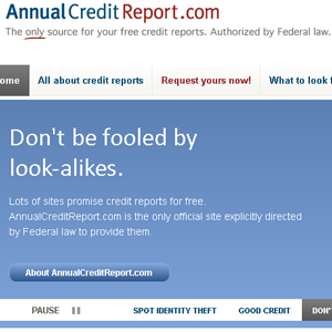 Annual Credit Report.com screenshot