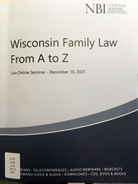 Cover of Wisconsin family law from A to Z
