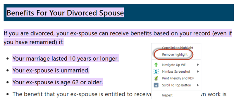 Example of highlighted text