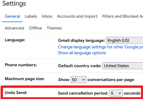 gmail setting