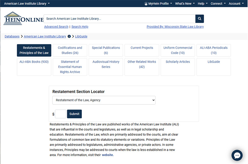restatements of the law screenshot